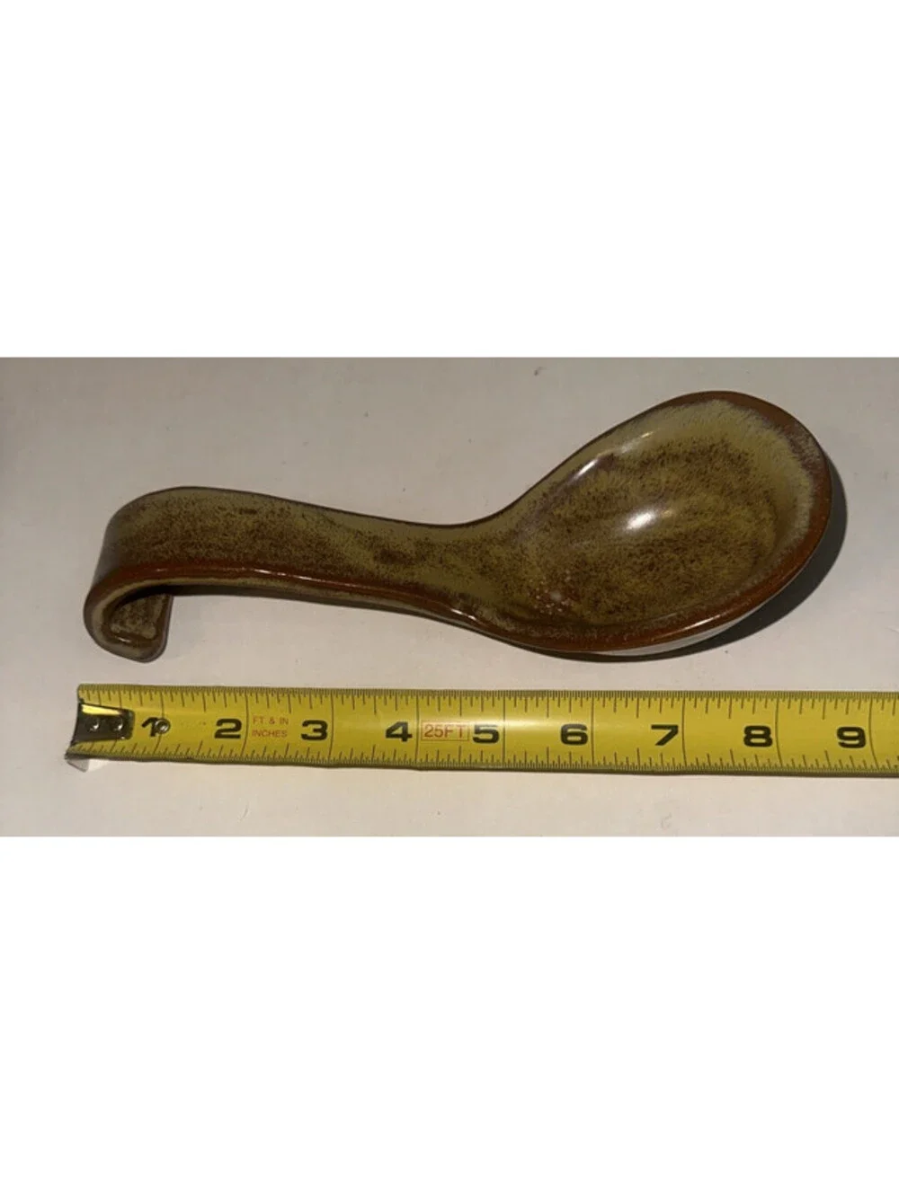 Studio Art Stoneware Pottery Hand Thrown Spoon Rest Stamped On the Bottom